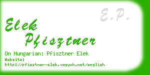 elek pfisztner business card